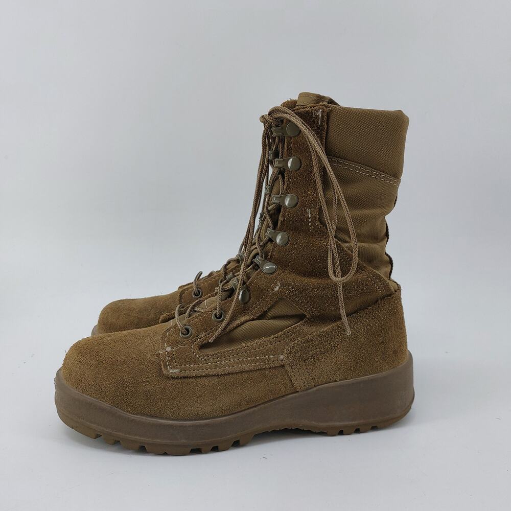 Belleville Mens Boys Size 5.5 Combat Boots Steel Toe Suede Lace Up